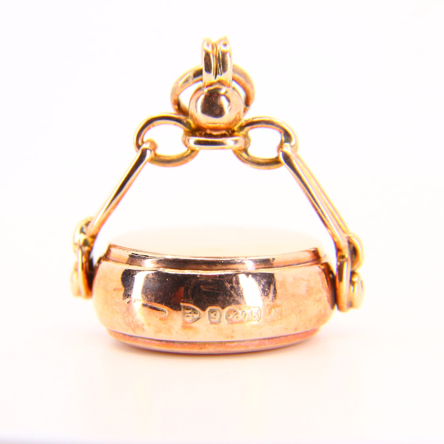 Antique 9ct Full Gold Swivel Fob Charm Pendant Rose Gold Hallmarked Gift