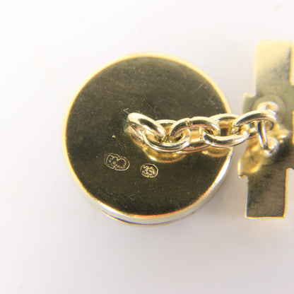 Antique Russian 14ct Gold Platinum Ruby Diamond Crown Cufflinks Boxed Gift