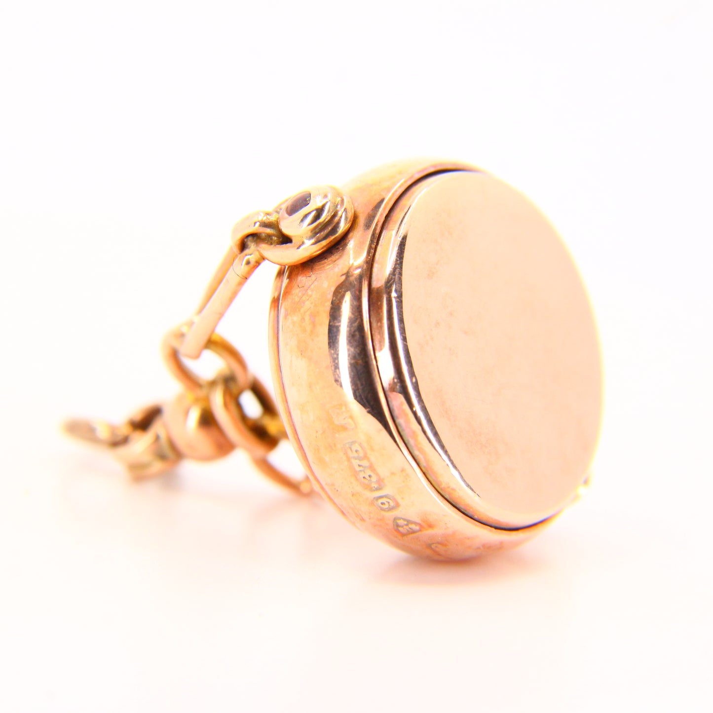 Antique 9ct Full Gold Swivel Fob Charm Pendant Rose Gold Hallmarked Gift