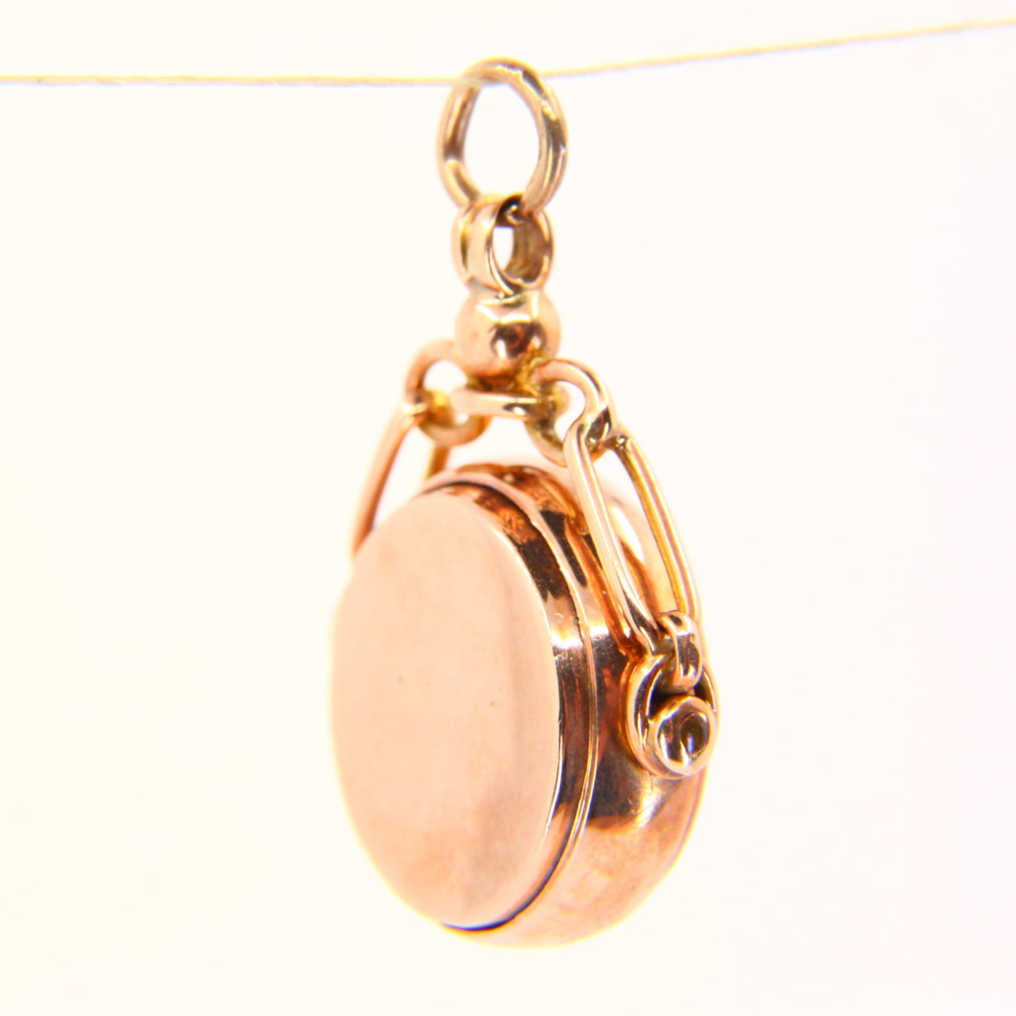 Antique 9ct Full Gold Swivel Fob Charm Pendant Rose Gold Hallmarked Gift