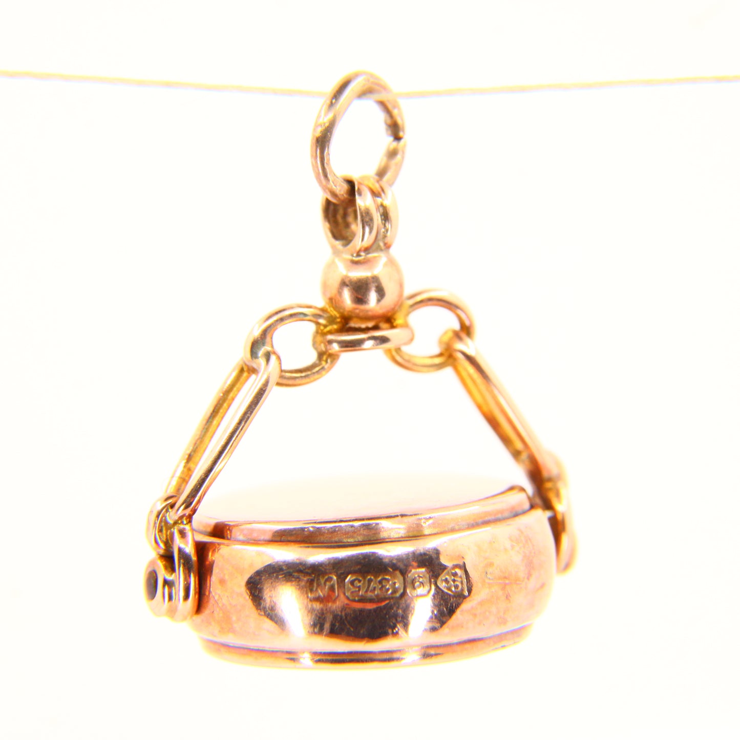 Antique 9ct Full Gold Swivel Fob Charm Pendant Rose Gold Hallmarked Gift