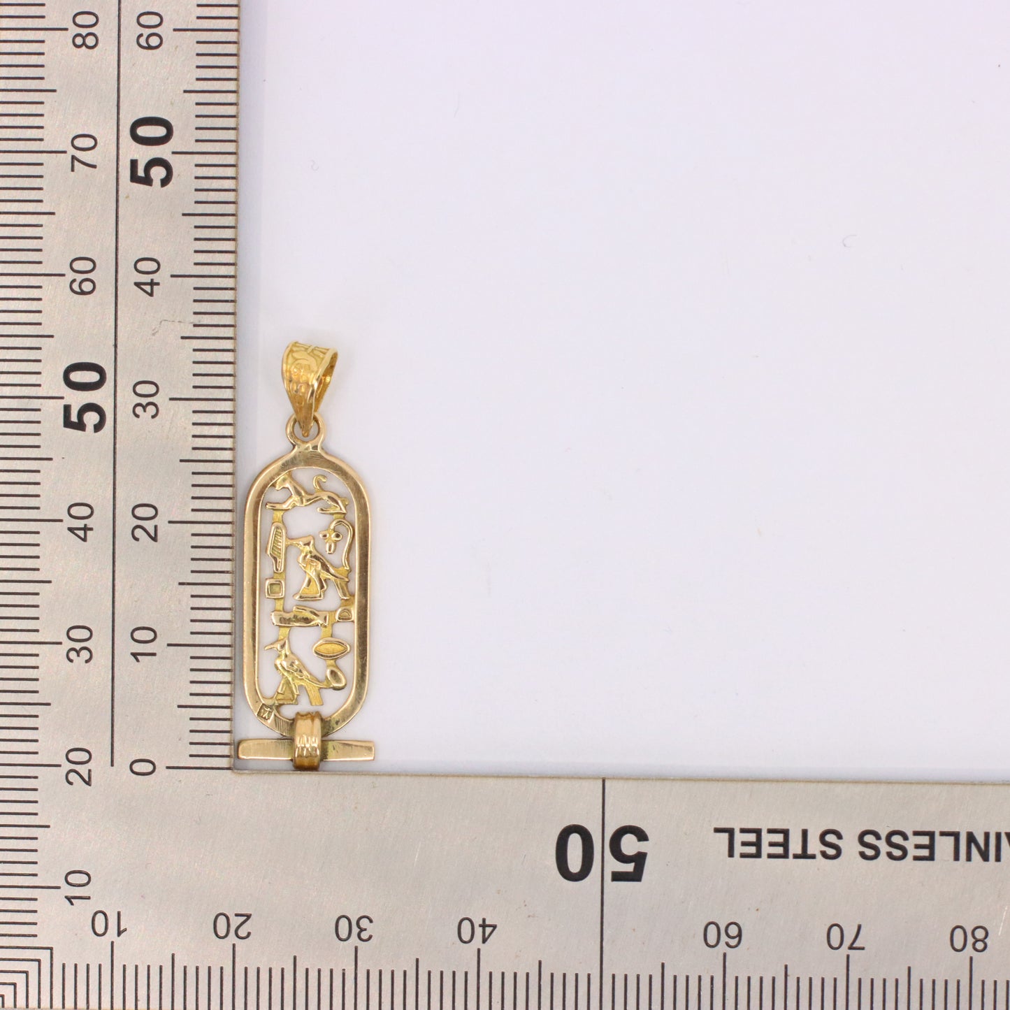 Vintage 18ct Yellow Gold Egyptian Hieroglyphics Pendant Ancient Egypt Charm Gift