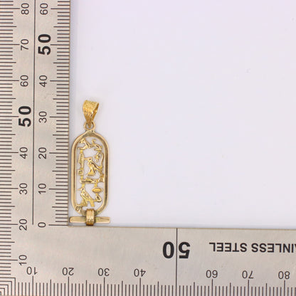 Vintage 18ct Yellow Gold Egyptian Hieroglyphics Pendant Ancient Egypt Charm Gift
