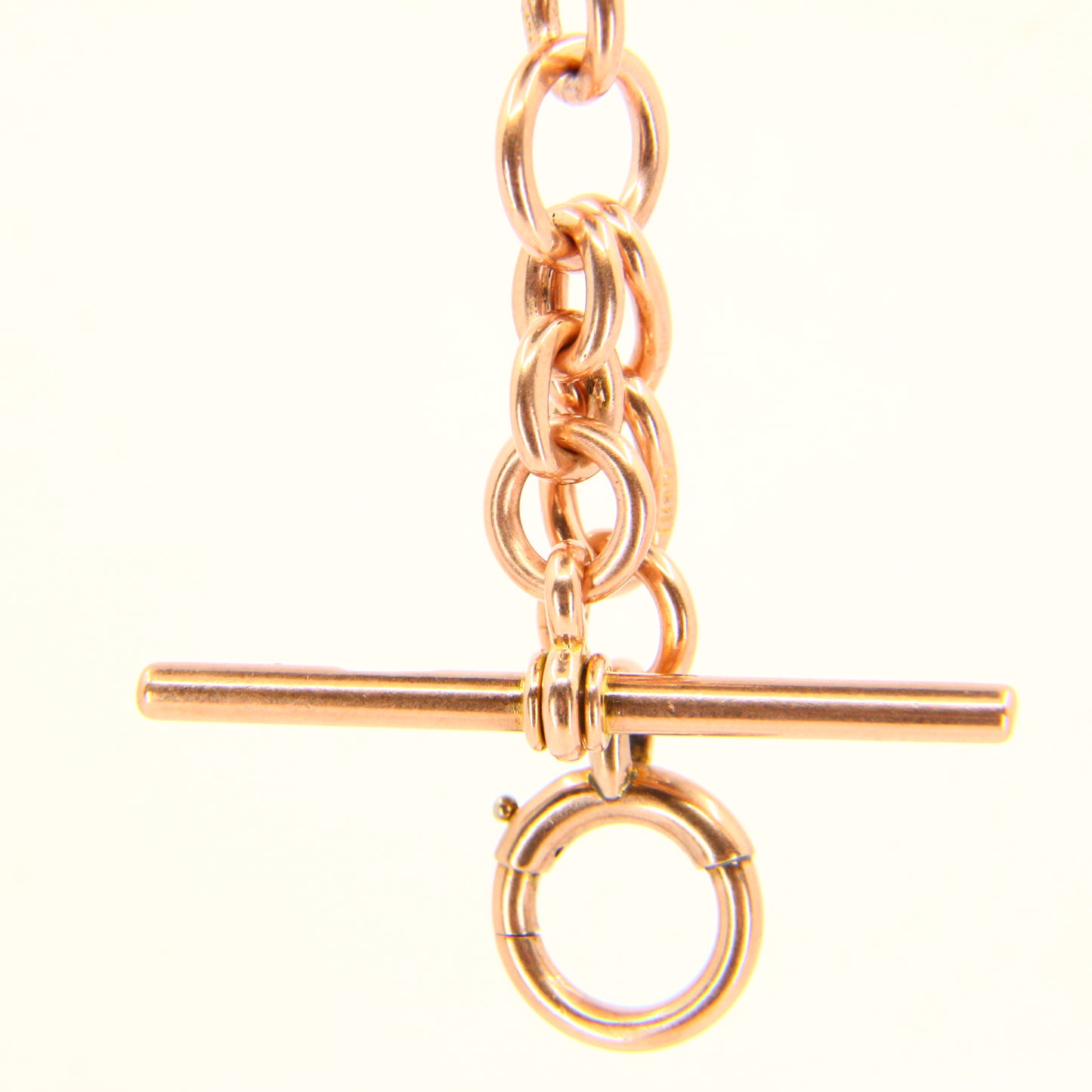 Antique 9ct Part Albert T Bar Charm Necklace Pendant Rose Gold Hallmarked