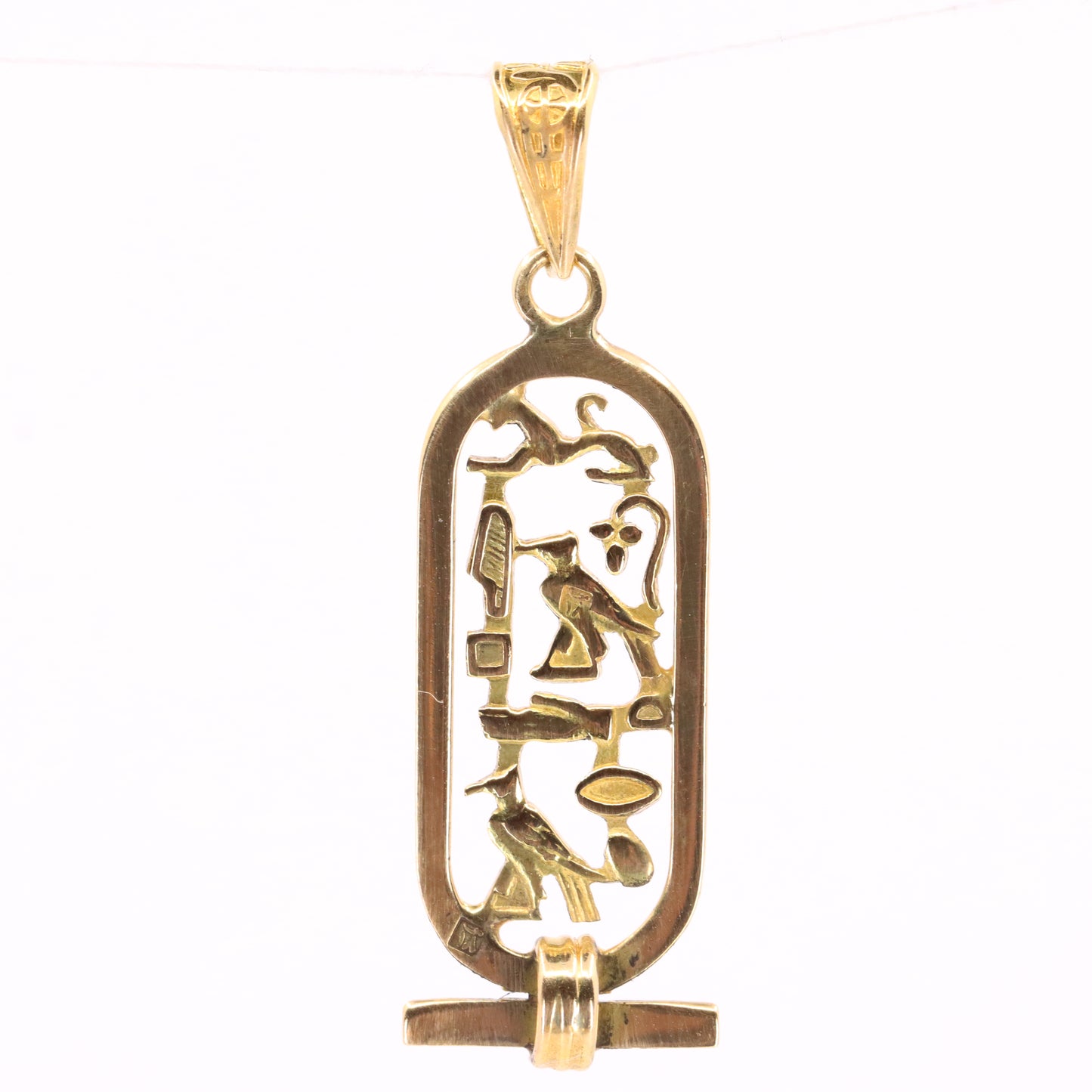 Vintage 18ct Yellow Gold Egyptian Hieroglyphics Pendant Ancient Egypt Charm Gift