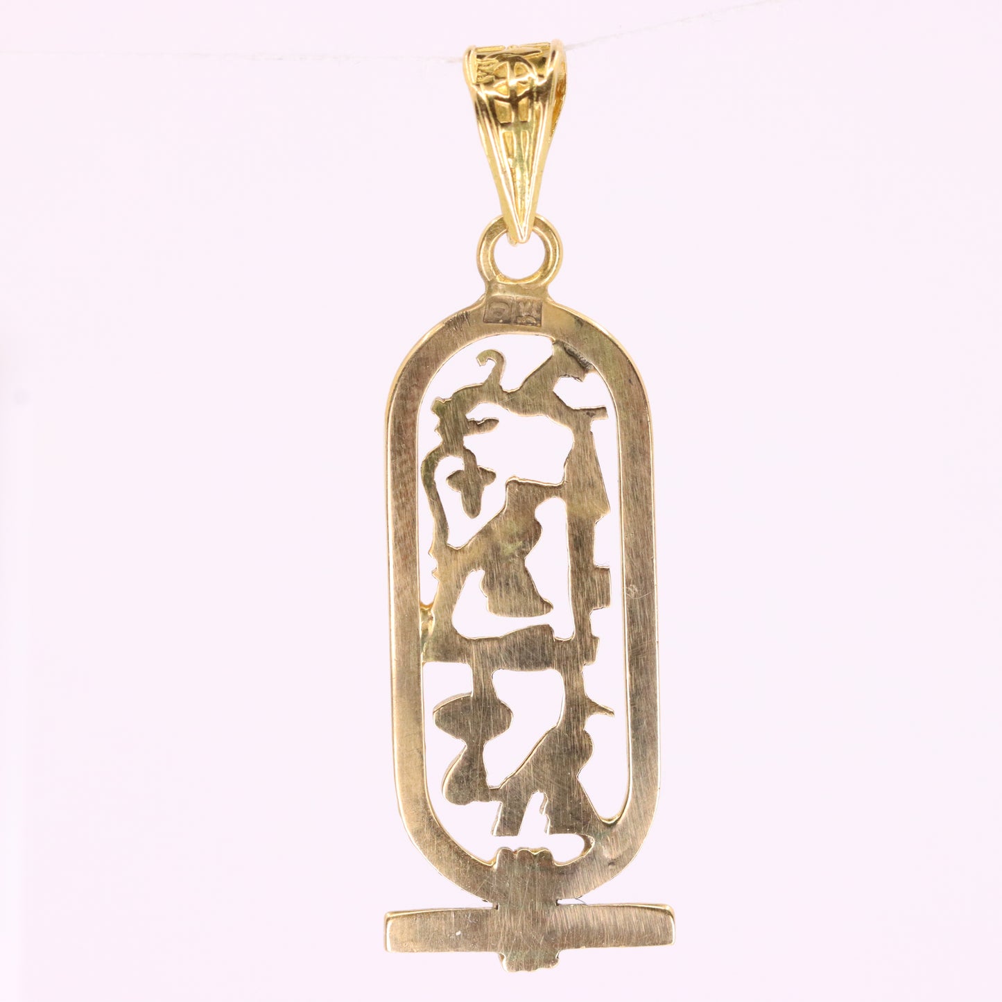 Vintage 18ct Yellow Gold Egyptian Hieroglyphics Pendant Ancient Egypt Charm Gift