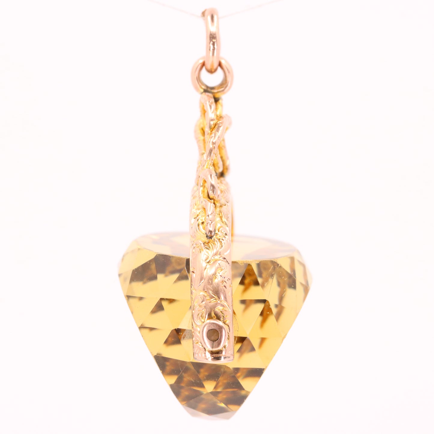 Antique 9ct Hallmarked Citrine Spinner Fob Pendant Yellow Gold Watch Fob Gift