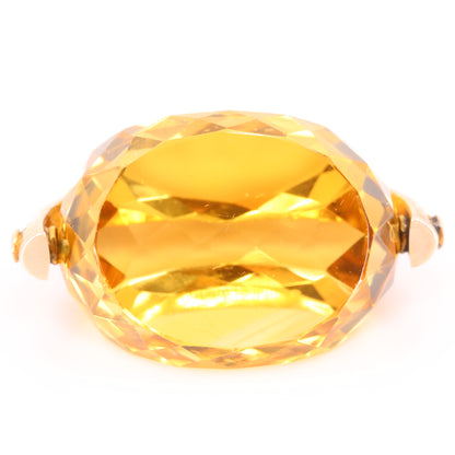 Antique 9ct Hallmarked Citrine Spinner Fob Pendant Yellow Gold Watch Fob Gift