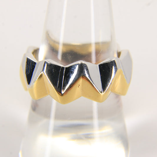 Vintage 18ct Hallmarked Stuart Devlin Two Tone Gold Wedding Band Ring UK Size R