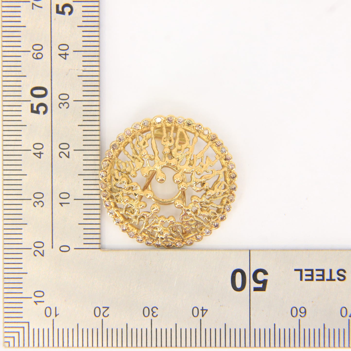 Vintage 18ct Hallmarked Stuart Devlin “The People” Yellow Gold & Diamond Clip-On Earrings