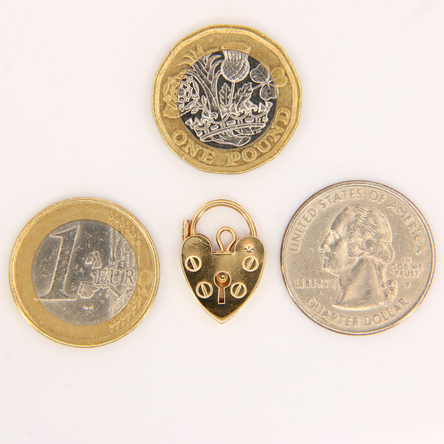 Vintage 9ct Gold Heart Lock Charm – Hallmarked Yellow Gold