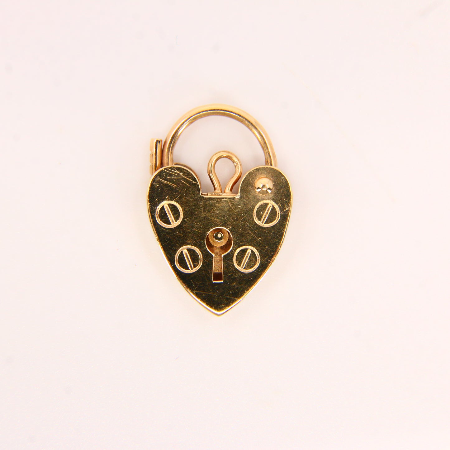 Vintage 9ct Gold Heart Lock Charm – Hallmarked Yellow Gold