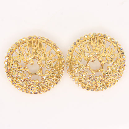 Vintage 18ct Hallmarked Stuart Devlin “The People” Yellow Gold & Diamond Clip-On Earrings