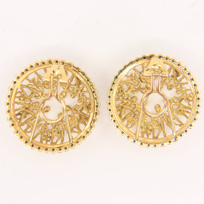 Vintage 18ct Hallmarked Stuart Devlin “The People” Yellow Gold & Diamond Clip-On Earrings