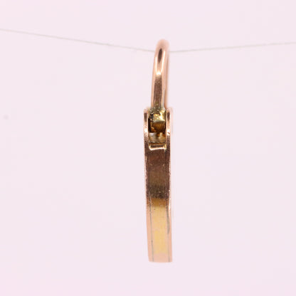 Antique 9ct Yellow Gold Floral Engraved Heart Padlock Charm Pendant Jewellery