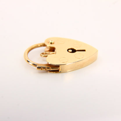 Vintage 9ct Gold Heart Lock Charm – Hallmarked Yellow Gold