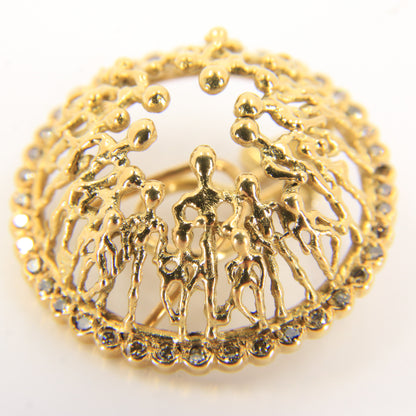 Vintage 18ct Hallmarked Stuart Devlin “The People” Yellow Gold & Diamond Clip-On Earrings