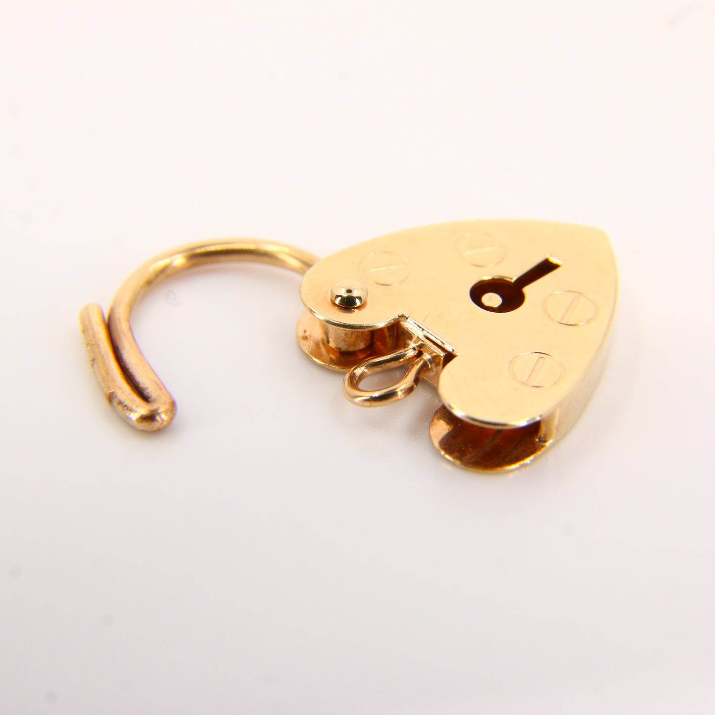Vintage 9ct Gold Heart Lock Charm – Hallmarked Yellow Gold