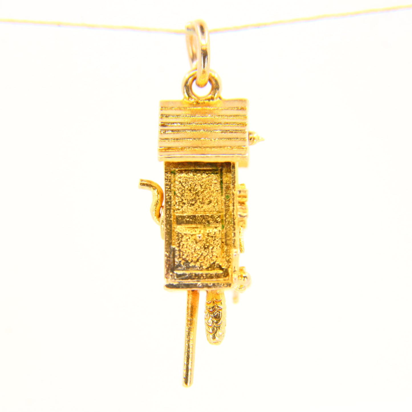 Vintage 9ct Cuckoo Clock Moving Charm Hallmarked Yellow Gold Clock Pendant