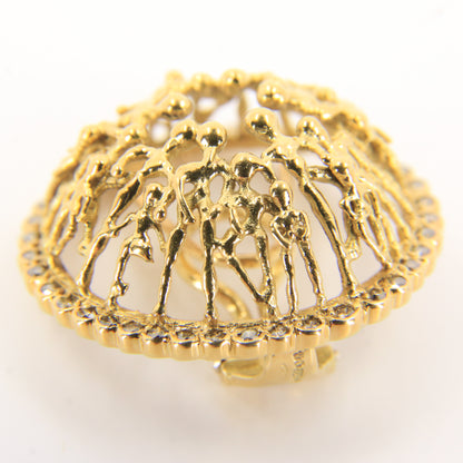 Vintage 18ct Hallmarked Stuart Devlin “The People” Yellow Gold & Diamond Clip-On Earrings