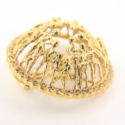 Vintage 18ct Hallmarked Stuart Devlin “The People” Yellow Gold & Diamond Clip-On Earrings