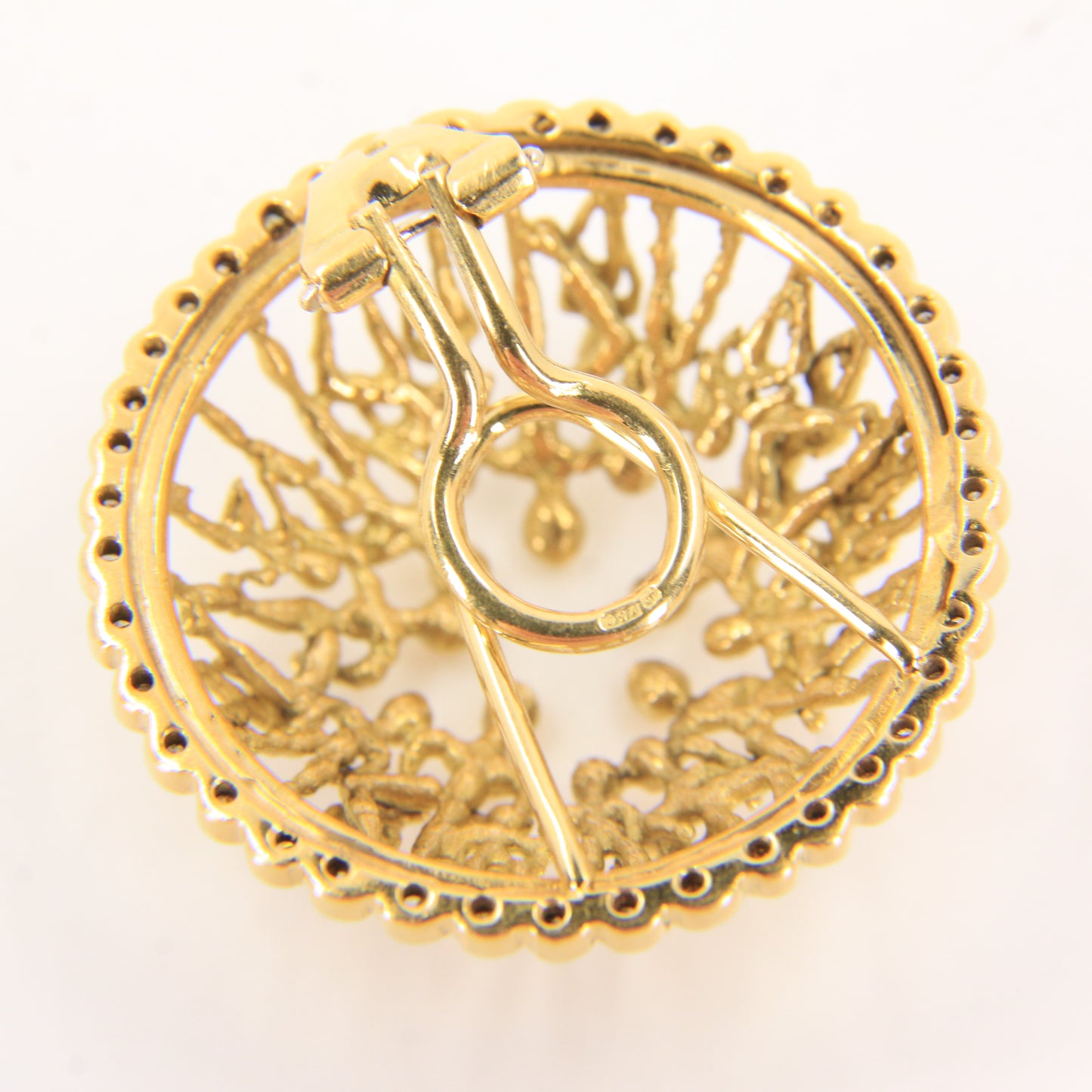 Vintage 18ct Hallmarked Stuart Devlin “The People” Yellow Gold & Diamond Clip-On Earrings