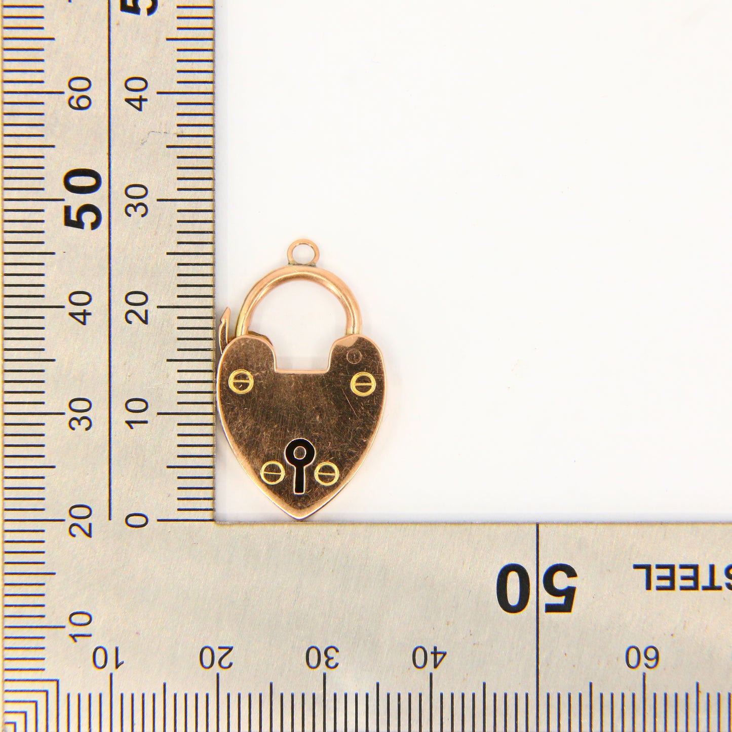 Vintage 9ct Gold Heart Lock Charm – Double Hallmarked Yellow Gold