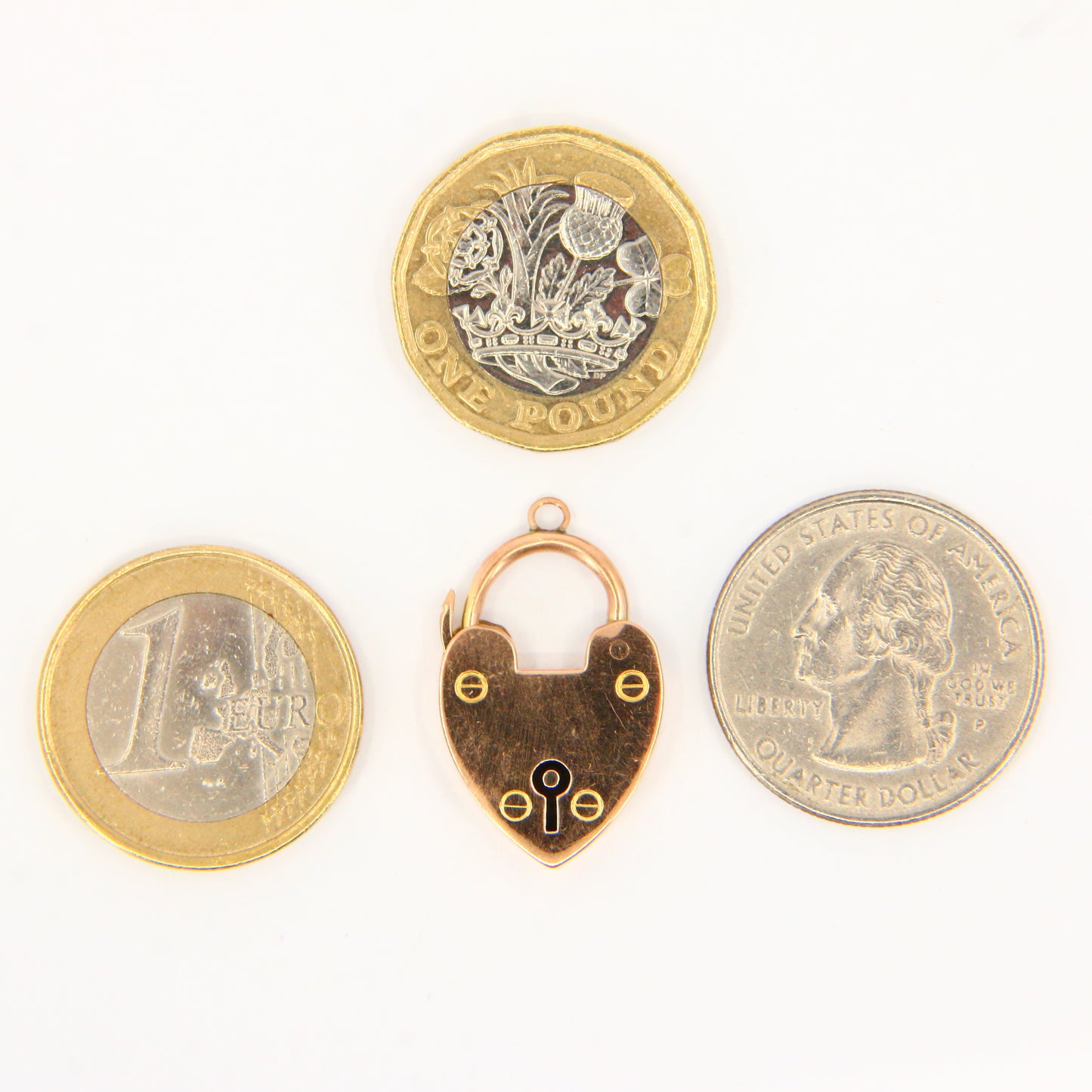 Vintage 9ct Gold Heart Lock Charm – Double Hallmarked Yellow Gold
