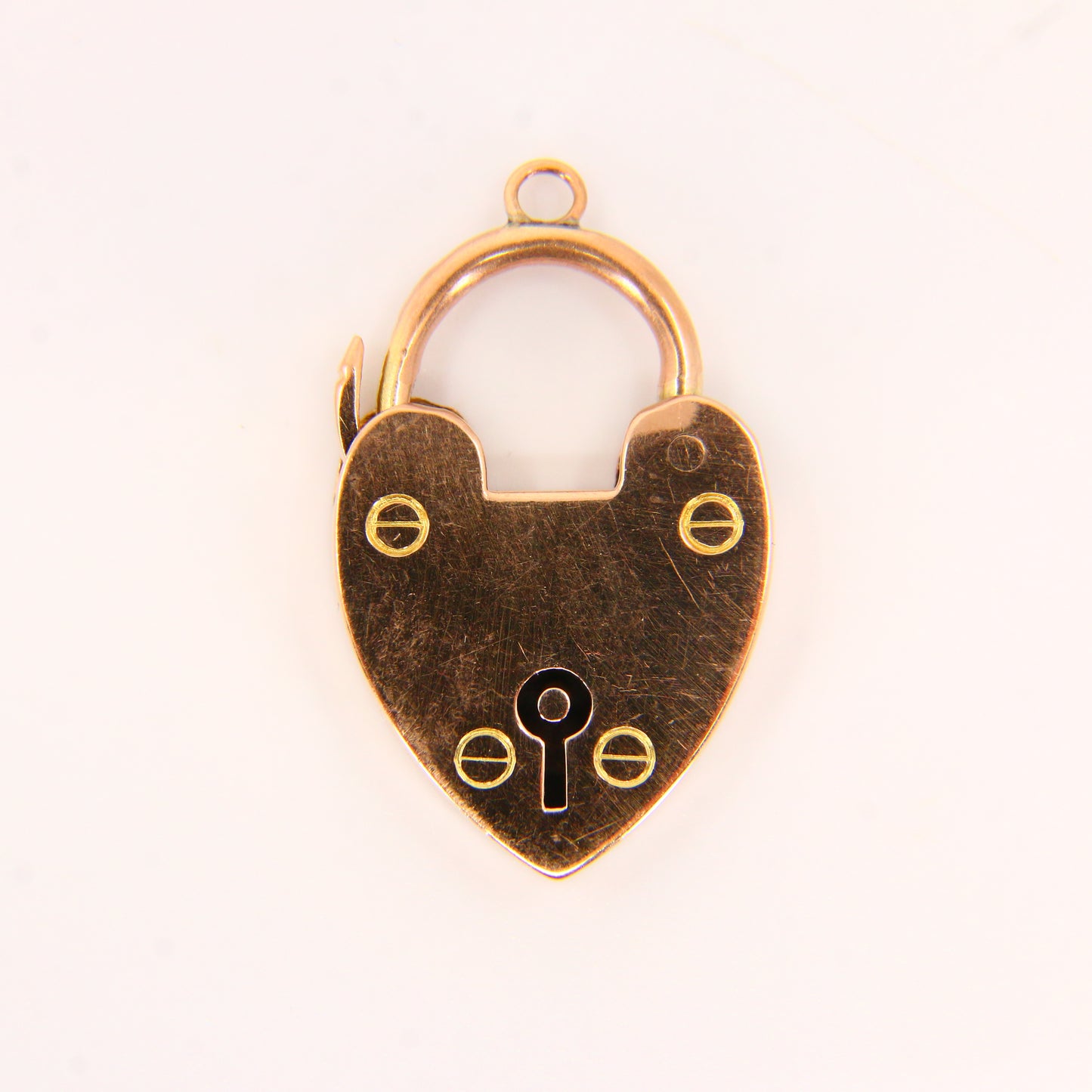 Vintage 9ct Gold Heart Lock Charm – Double Hallmarked Yellow Gold
