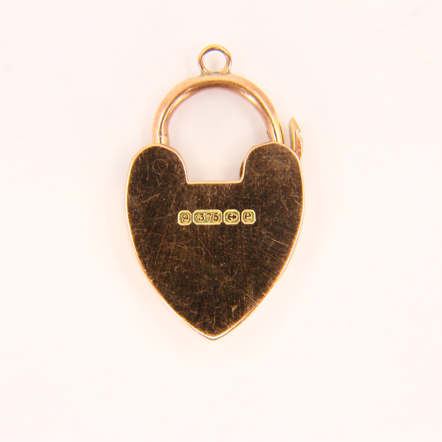 Vintage 9ct Gold Heart Lock Charm – Double Hallmarked Yellow Gold