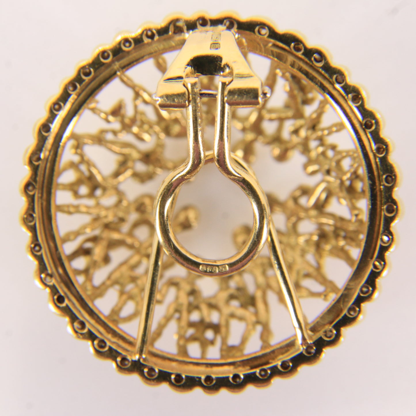 Vintage 18ct Hallmarked Stuart Devlin “The People” Yellow Gold & Diamond Clip-On Earrings