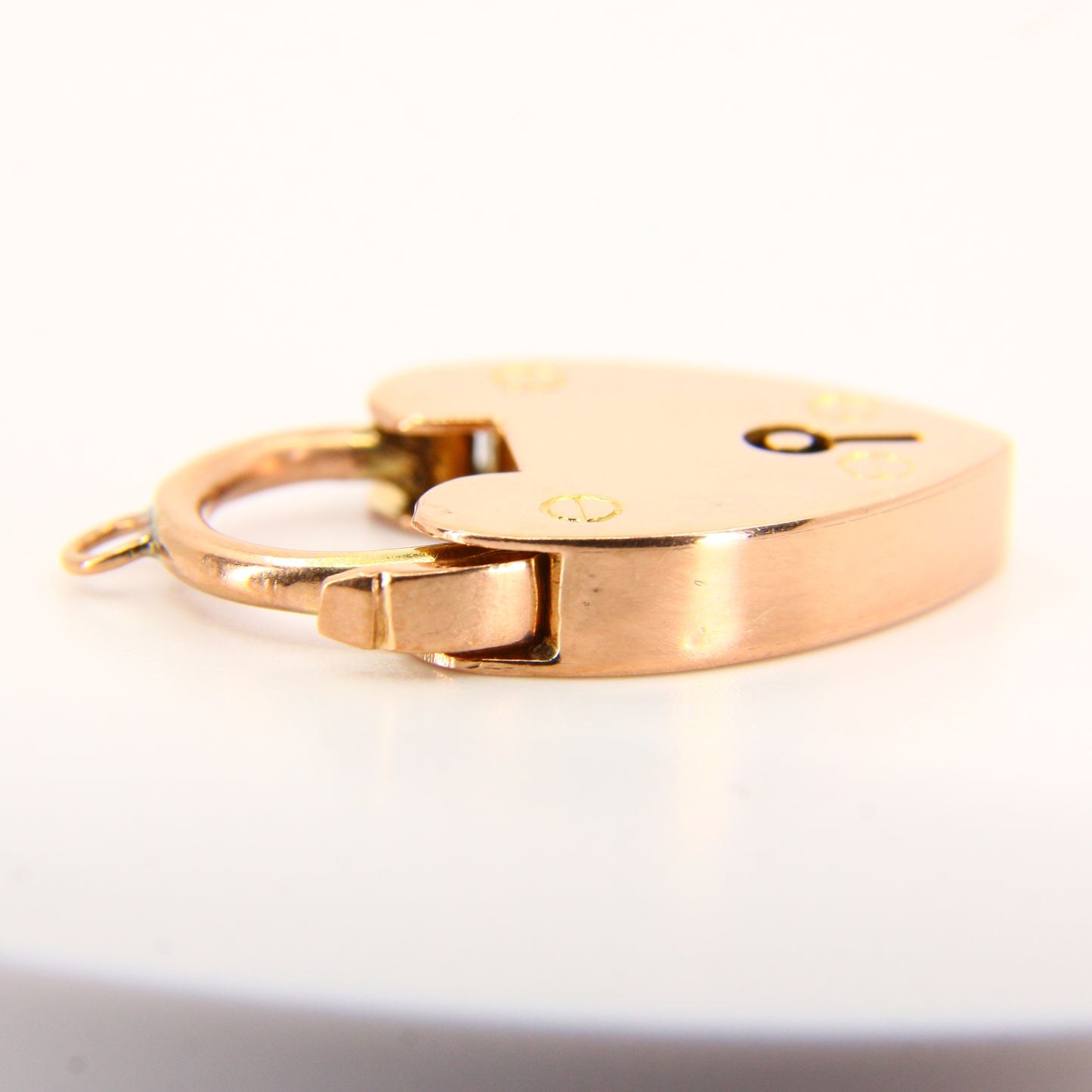 Vintage 9ct Gold Heart Lock Charm – Double Hallmarked Yellow Gold