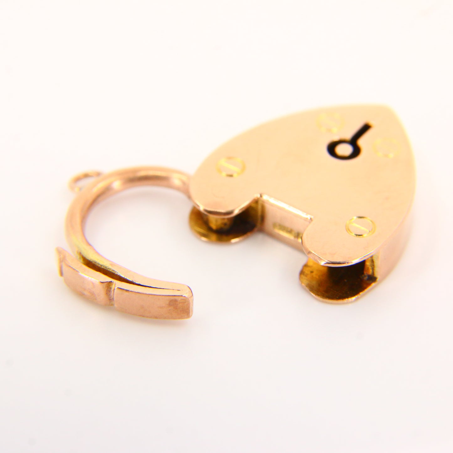 Vintage 9ct Gold Heart Lock Charm – Double Hallmarked Yellow Gold