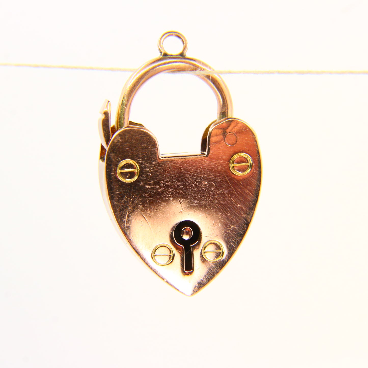 Vintage 9ct Gold Heart Lock Charm – Double Hallmarked Yellow Gold