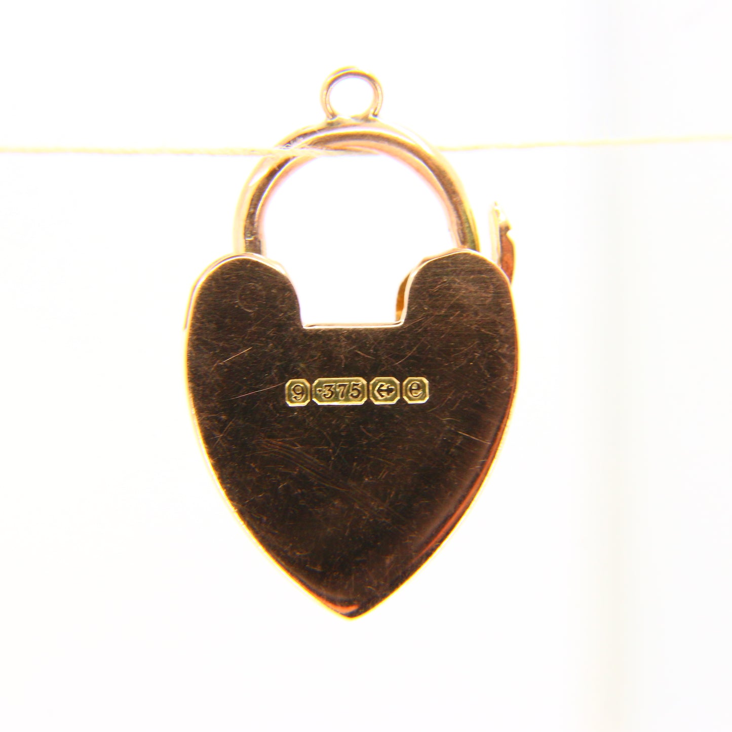 Vintage 9ct Gold Heart Lock Charm – Double Hallmarked Yellow Gold