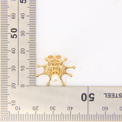 Vintage 18ct Hallmarked Stuart Devlin Jewellery Set Gold Brooch & Stud Earrings Amethyst Pearls