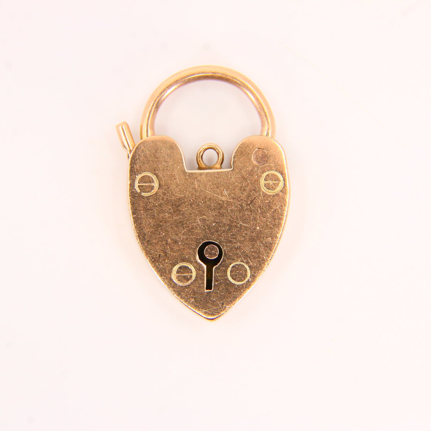 Vintage 9ct Gold Heart Lock Charm – Solid 9 Carat Yellow Gold