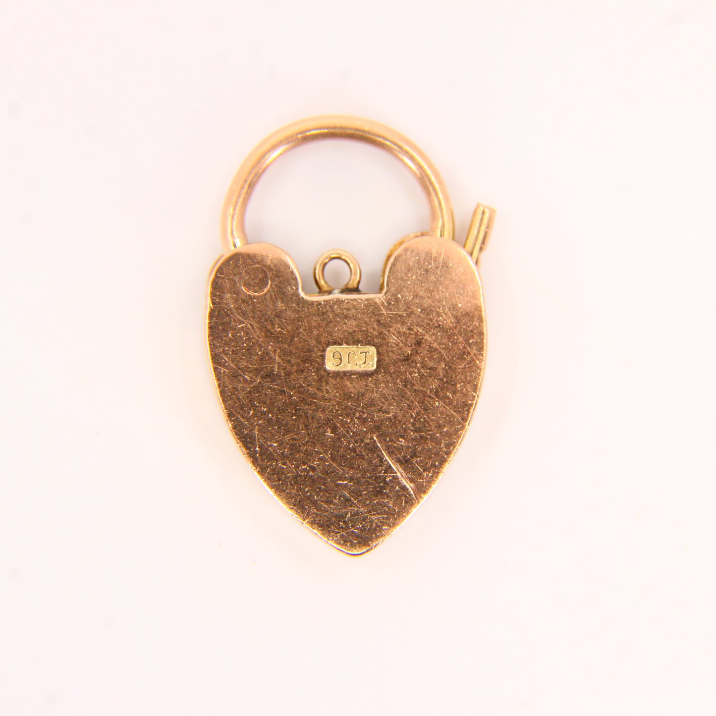 Vintage 9ct Gold Heart Lock Charm – Solid 9 Carat Yellow Gold