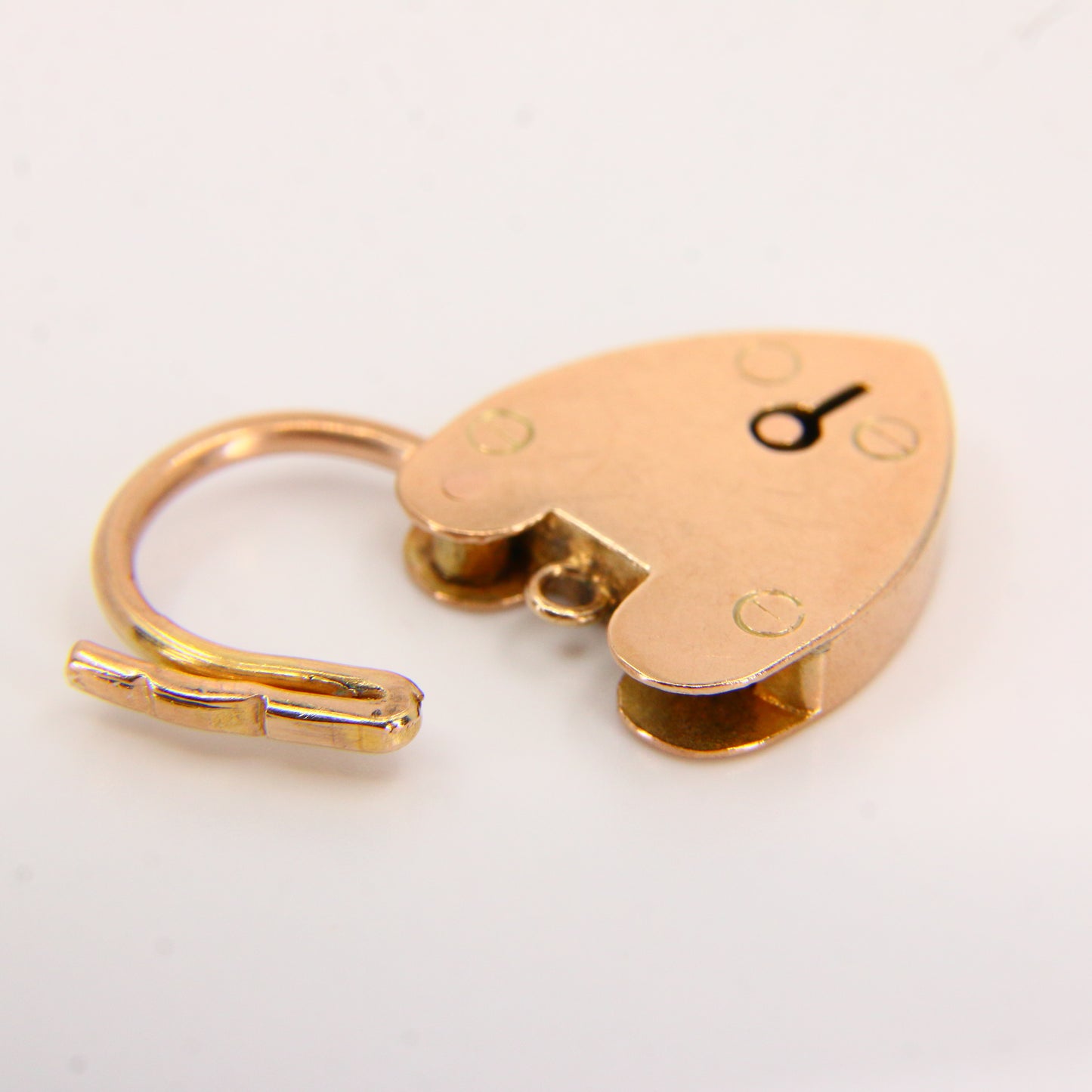 Vintage 9ct Gold Heart Lock Charm – Solid 9 Carat Yellow Gold