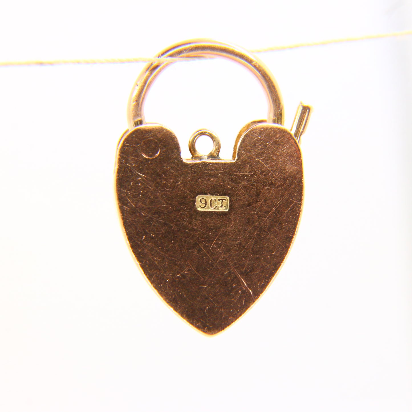 Vintage 9ct Gold Heart Lock Charm – Solid 9 Carat Yellow Gold
