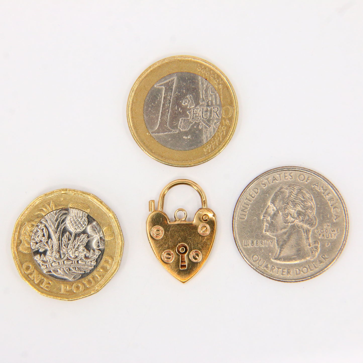 Vintage 9ct Gold Heart Lock Charm – Hallmarked Yellow Gold