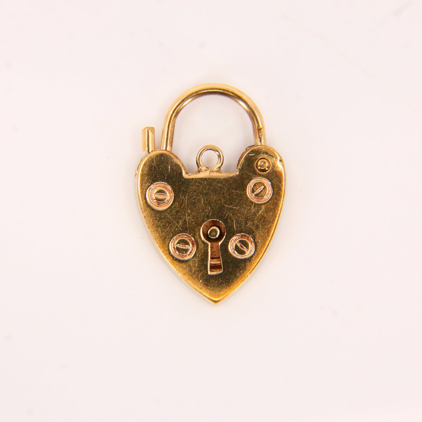 Vintage 9ct Gold Heart Lock Charm – Hallmarked Yellow Gold