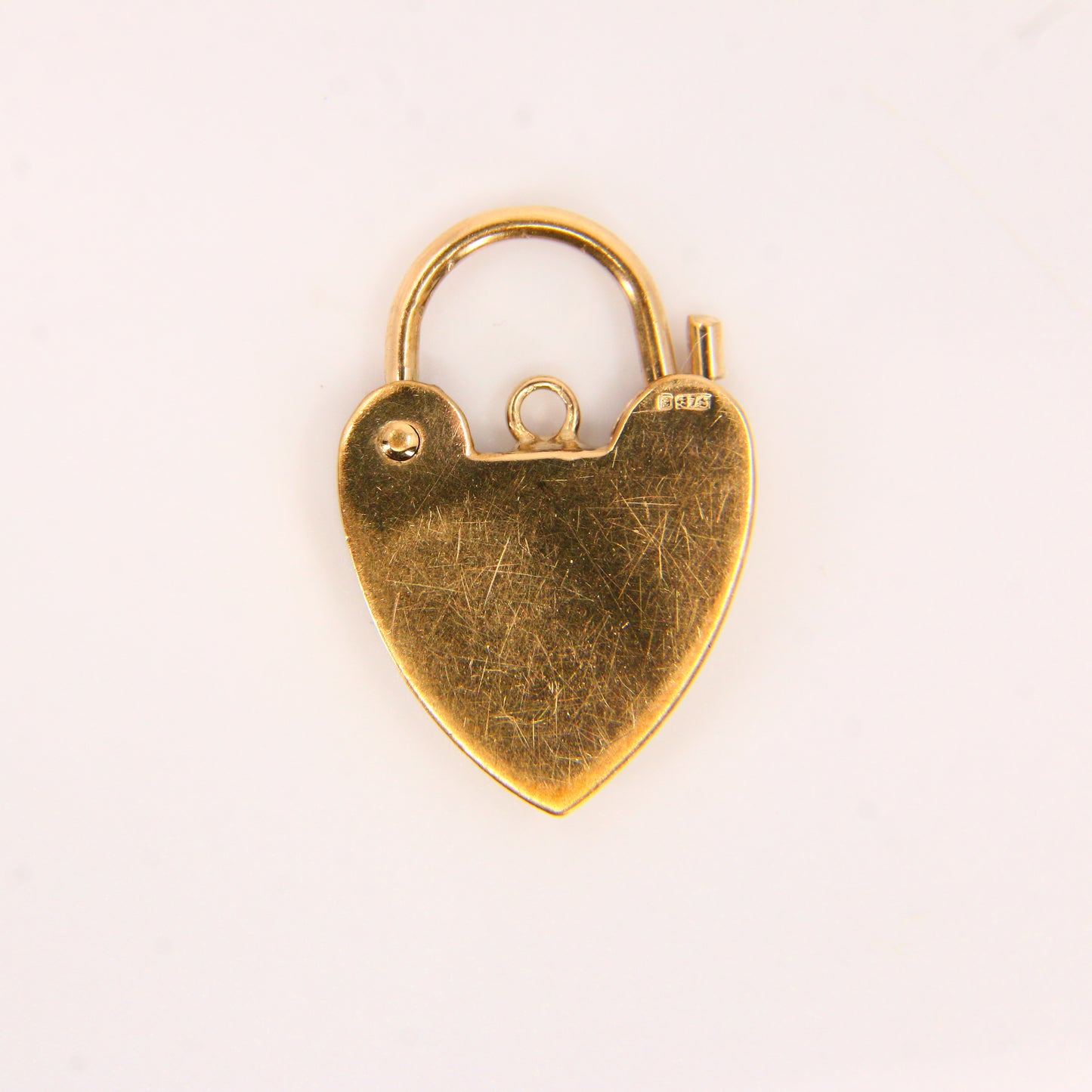 Vintage 9ct Gold Heart Lock Charm – Hallmarked Yellow Gold