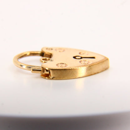 Vintage 9ct Gold Heart Lock Charm – Hallmarked Yellow Gold
