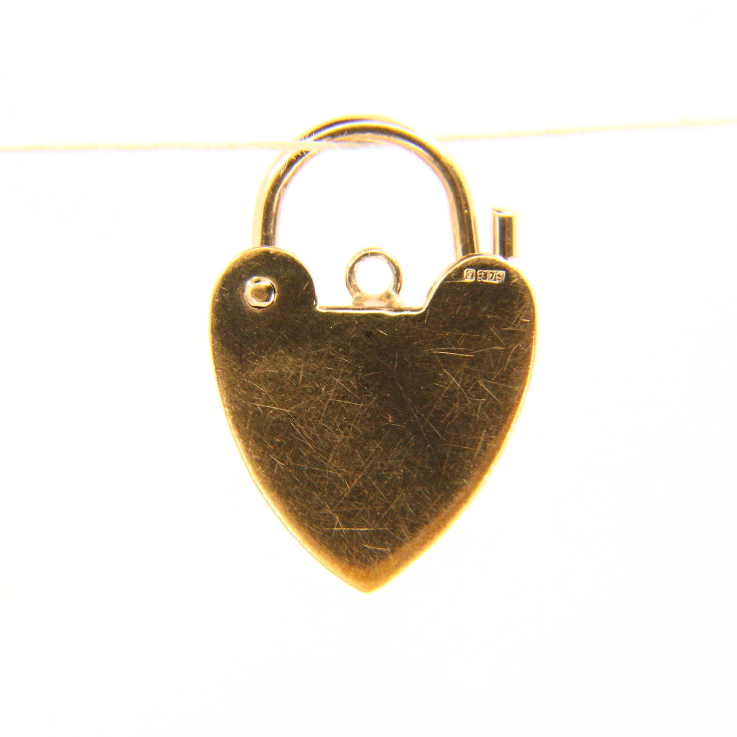 Vintage 9ct Gold Heart Lock Charm – Hallmarked Yellow Gold