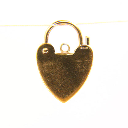 Vintage 9ct Gold Heart Lock Charm – Hallmarked Yellow Gold