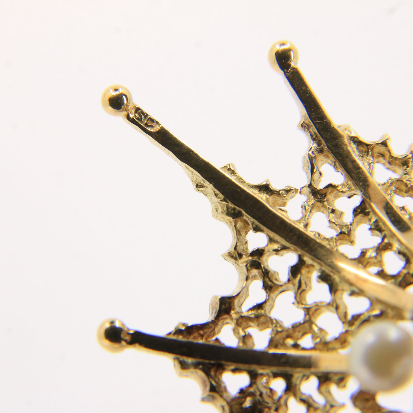 Vintage 18ct Hallmarked Stuart Devlin Jewellery Set Gold Brooch & Stud Earrings Amethyst Pearls