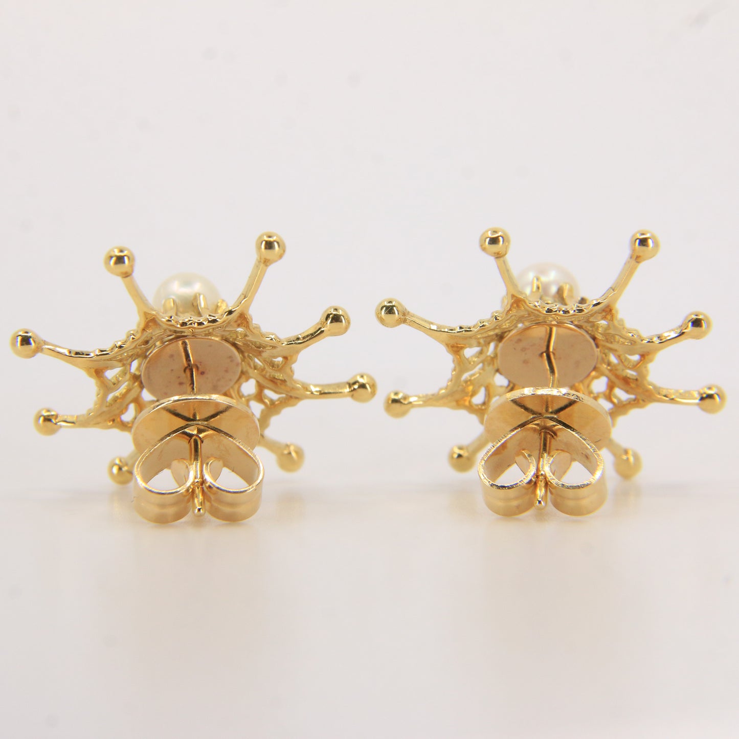 Vintage 18ct Hallmarked Stuart Devlin Jewellery Set Gold Brooch & Stud Earrings Amethyst Pearls