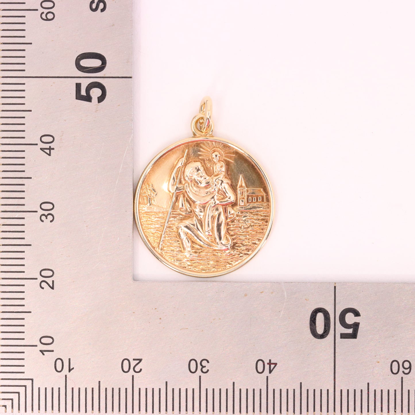 Vintage 9ct Hallmarked Gold St Christopher Pendant Patron Saint Travel Charm