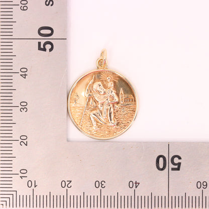 Vintage 9ct Hallmarked Gold St Christopher Pendant Patron Saint Travel Charm